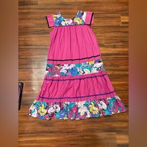 Vintage Floral Pink Maxi Dress